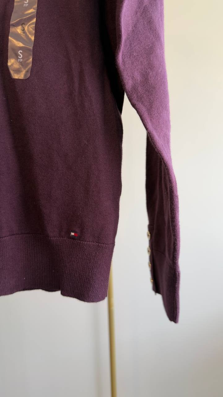 Tommy Hilfiger Women’s Cotton Turtleneck Long Sleeve Aubergine S NWT $69.50