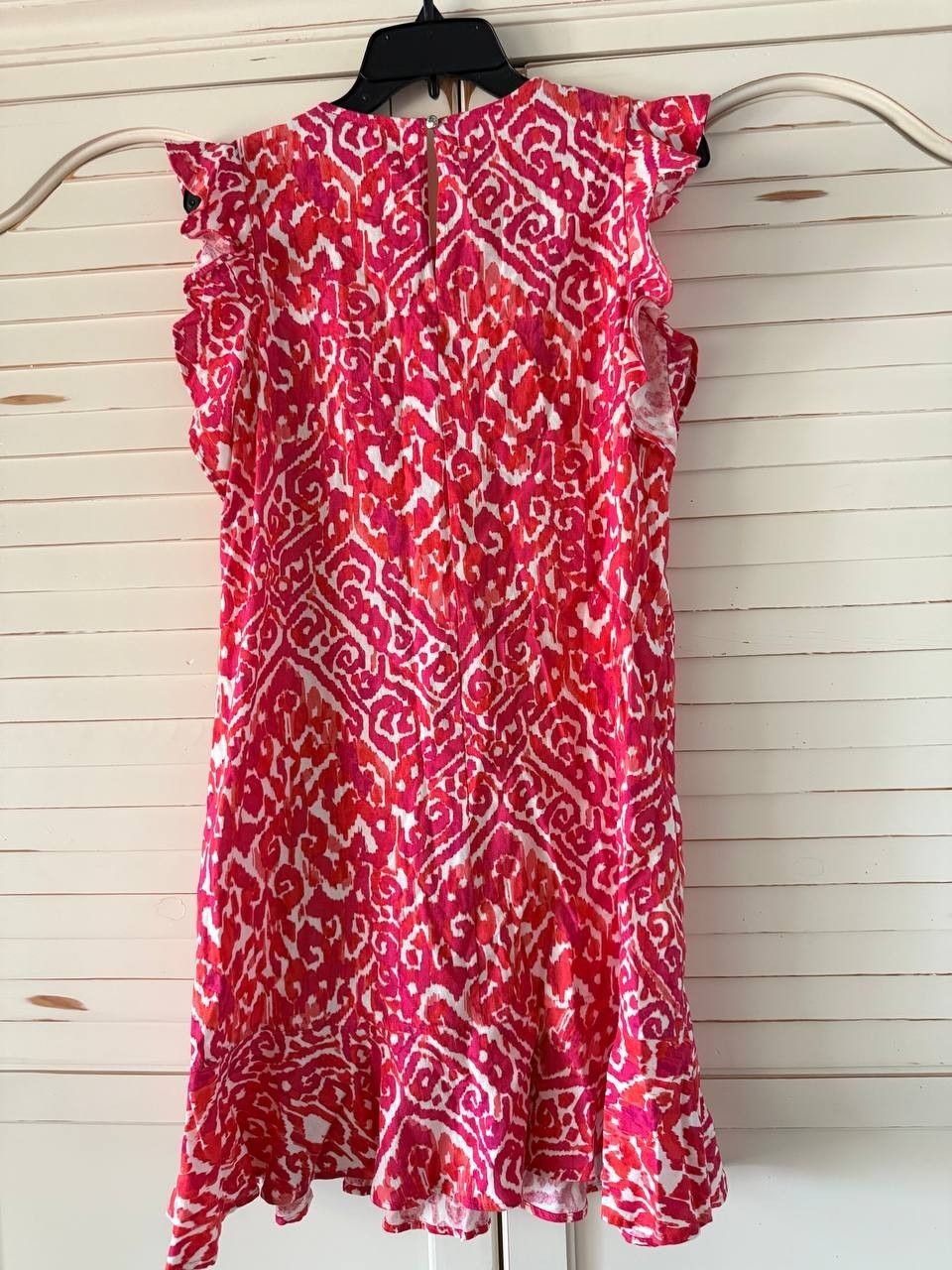 Tommy Hilfiger Printed Ruffle-Trim Sleeveless Shift Dress Red Size 4 NWOT