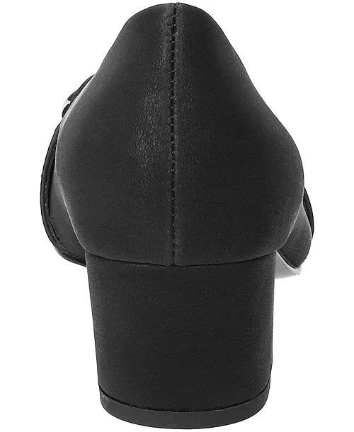 Easy Street Aster Slip‑On Pumps Black 11M Man‑Made Block Heel $75 NWB