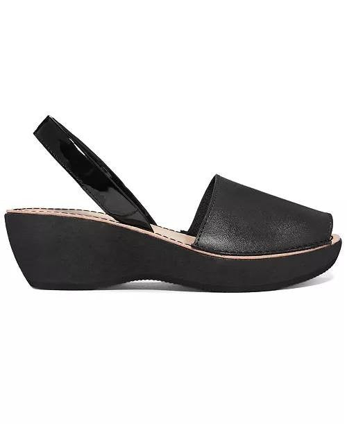 Reaction  Kenneth  Cole  Wedge  Sandals  Black  7.5  W  New  $59