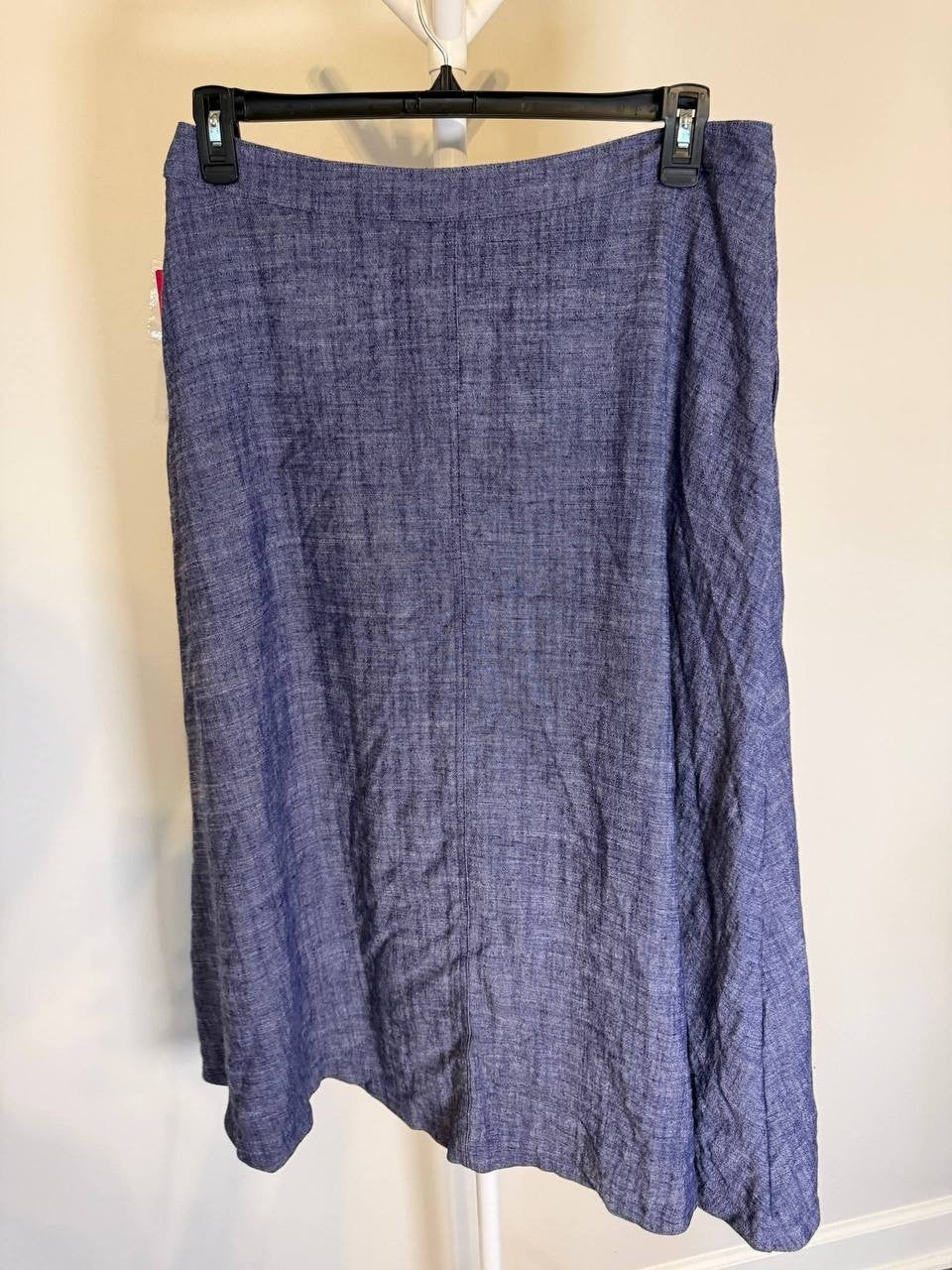Vince Camuto Linen‑Blend Chambray Midi Skirt – L – NWT – $119
