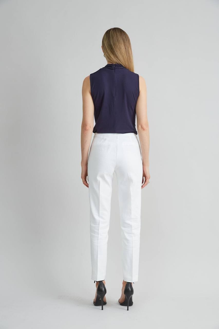 Elie Tahari Slim Linen Pants Ivory, Size 6, NWT - Womens Resort &amp; Workwear