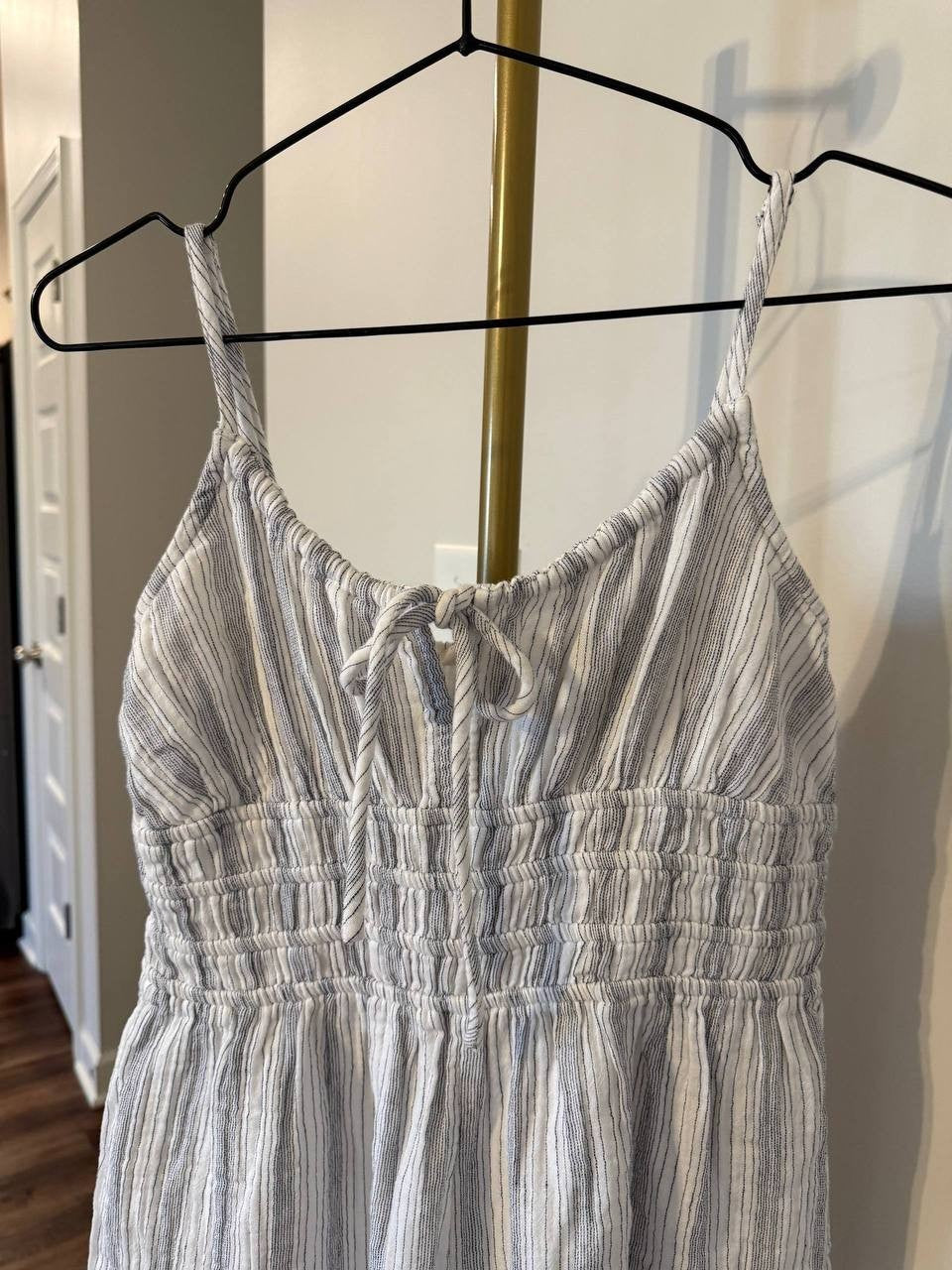 Lucky Brand Striped Gauzy Jumpsuit Grey Size S/P NWT Casual Summer msrp$99