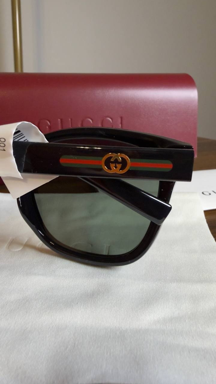 Gucci  Women’s  Acetate  Square  Sunglasses  Black  OS  NWT  $305