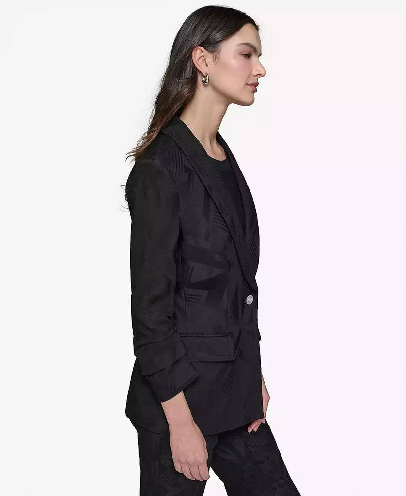 Karl Lagerfeld Paris Jacquard Blazer Pants Suit Black 12 NWT $380