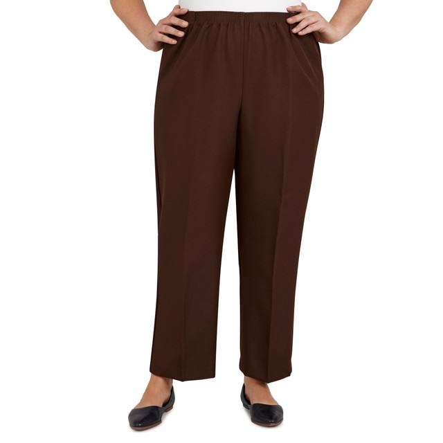 Alfred Dunner Women’s Plus Classics Average Length Pant – 20W – Brown $42.50 NWT