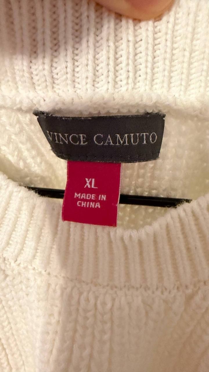 Vince Camuto Ivory Pointelle Knit Tank Top XL Lightweight Casual Top