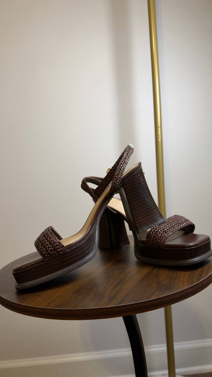 Coach  Platform  Ankle  Strap  Sandals  Maple  8  New  $195