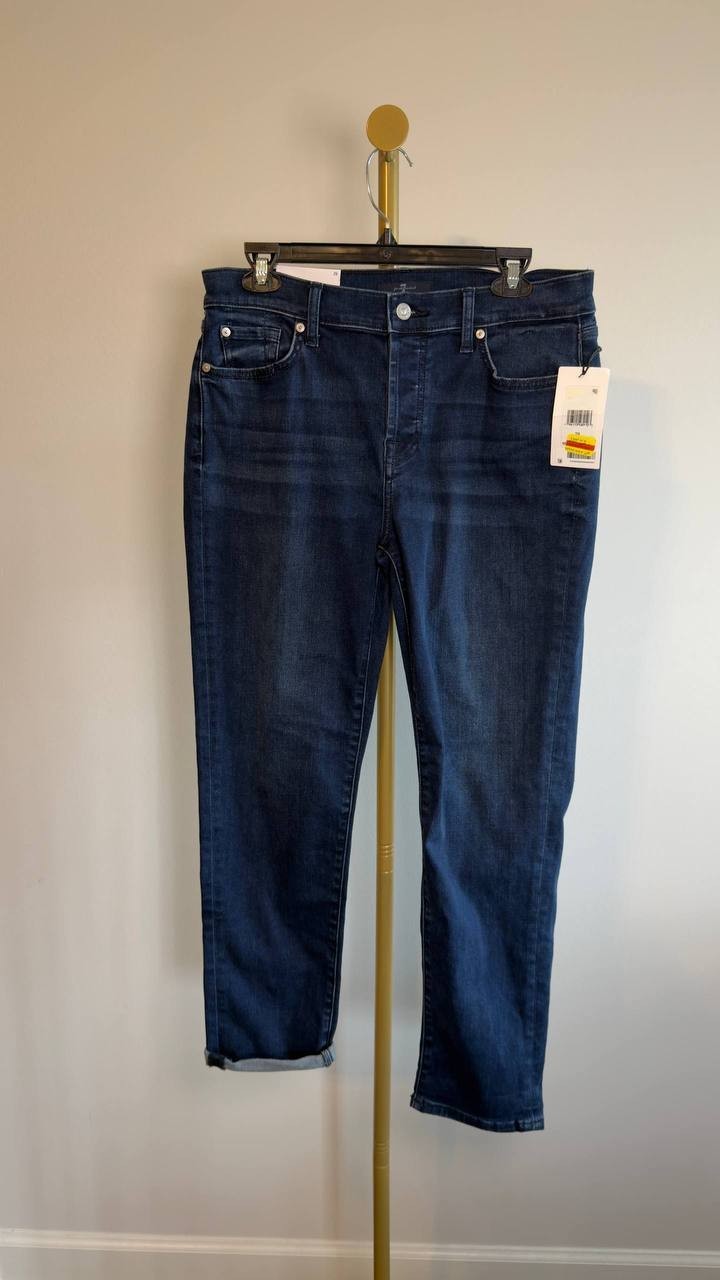 7 For All Mankind Josefina High Rise Cropped Boyfriend Jeans Vanity 29 NWT