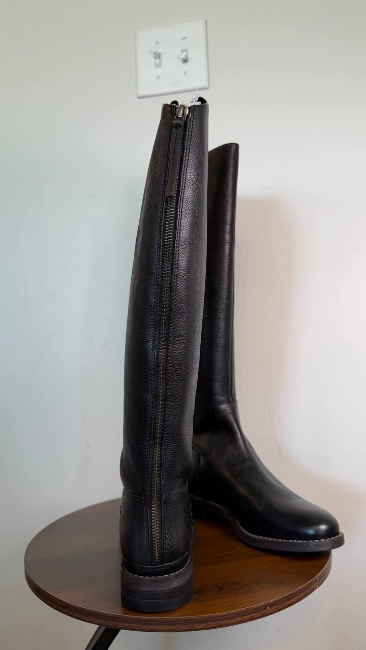 Franco Sarto Meyer Knee High Riding Boots Black 7.5M Leather $275 NWB