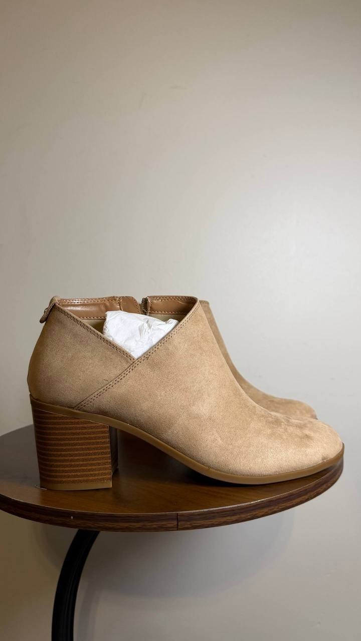 Style&Co Taupe Microfiber Booties 8.5M NIB MSRP $79.90