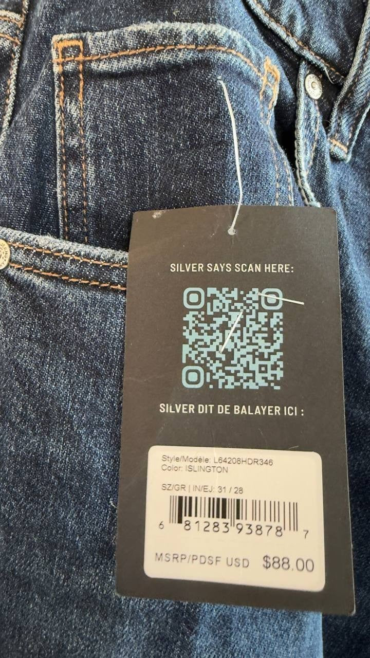 Silver Jeans Barrel Leg High Rise Jeans Islington 31 NWT $88