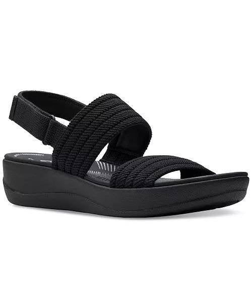 Clarks   Slingback  Sandals  Black  Fabric  8.5M  New  With  Box  $75
