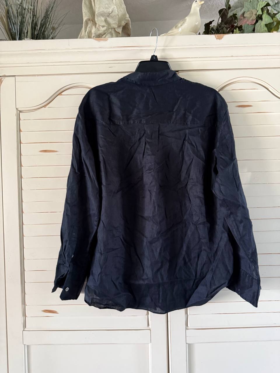 Theory Black Boyfriend Shirt - Size S, Lightweight Polyester, Button Front