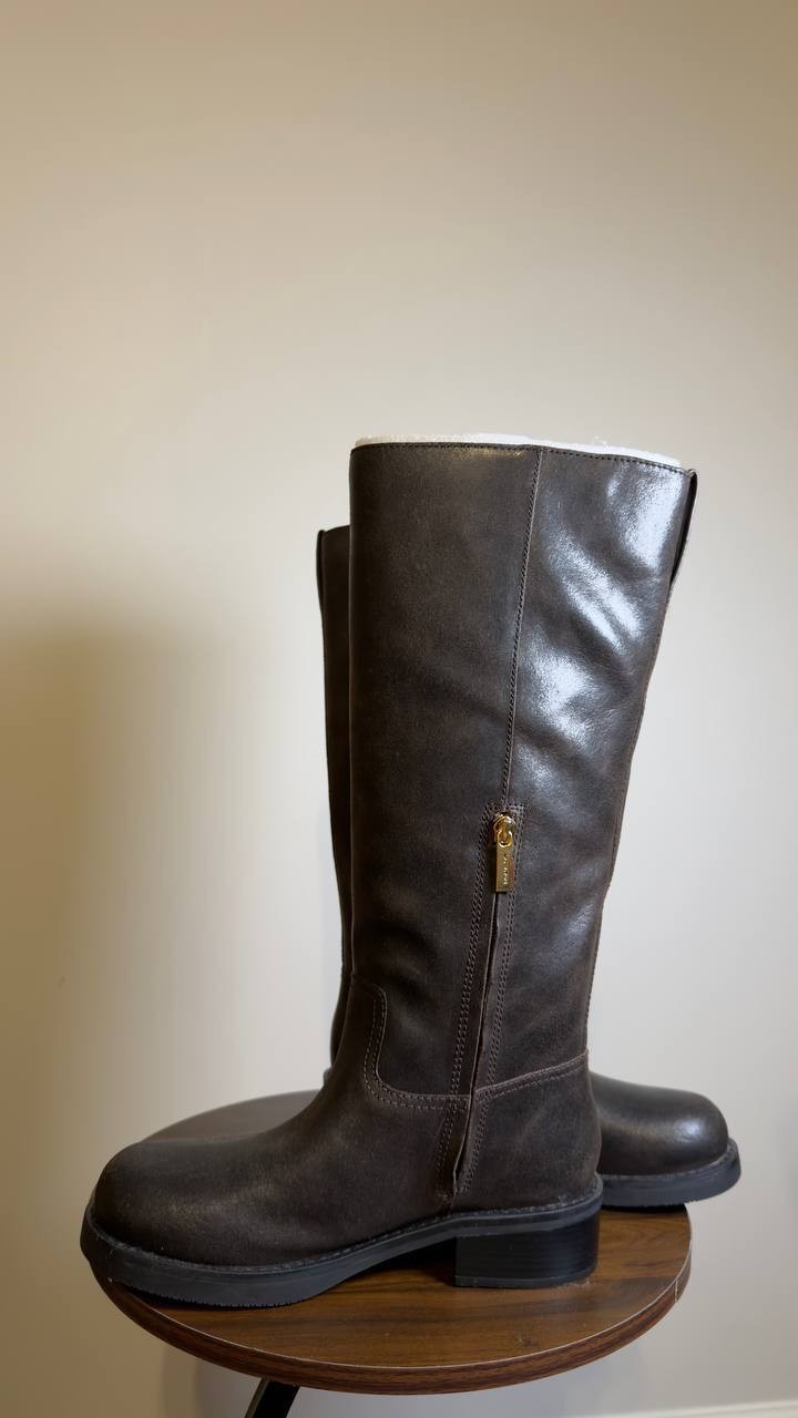 Michael Kors Block Heel Boots Chocolate 8 M New $295.00