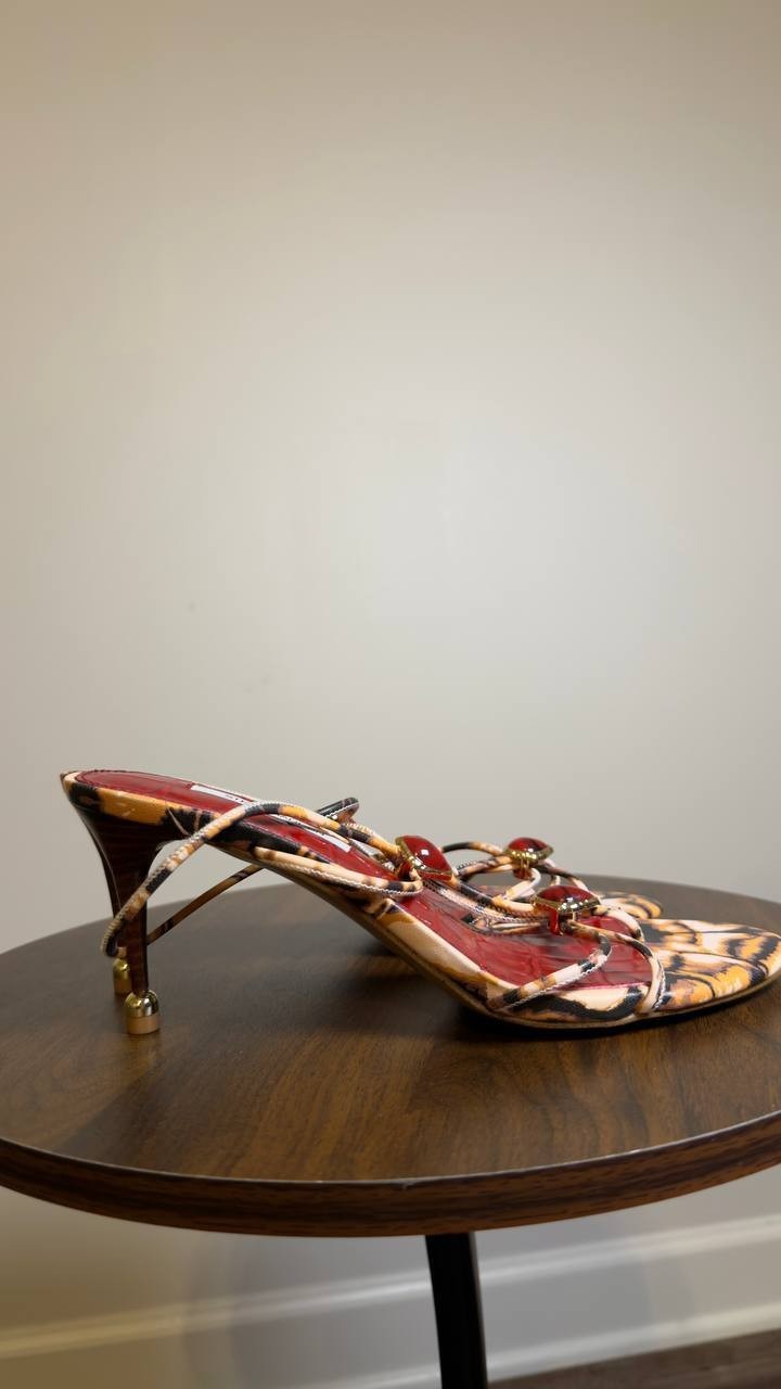 Steve  Madden   Heeled  Sandals  Red/Brown   8M  New  With Box  $130