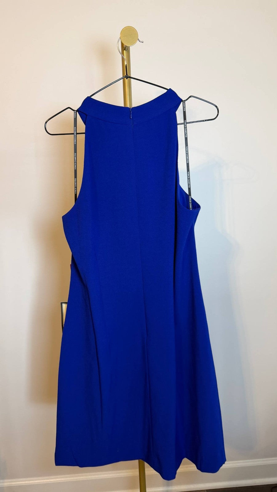 Vince Camuto Women’s Bow‑Neck Halter Dress Royal Blue $138 NWT