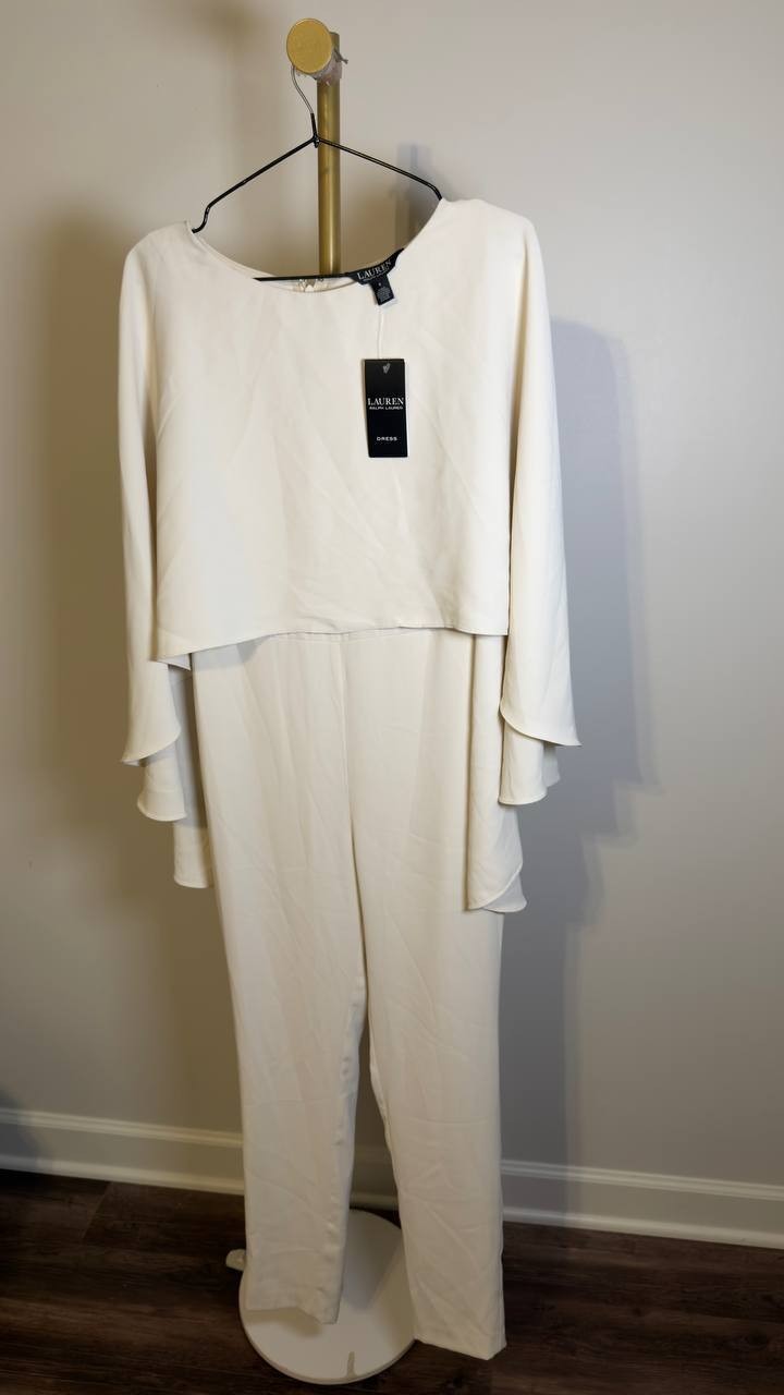 Lauren Ralph Lauren Jumpsuit Mascarpone Cream 6 NWT $295.00