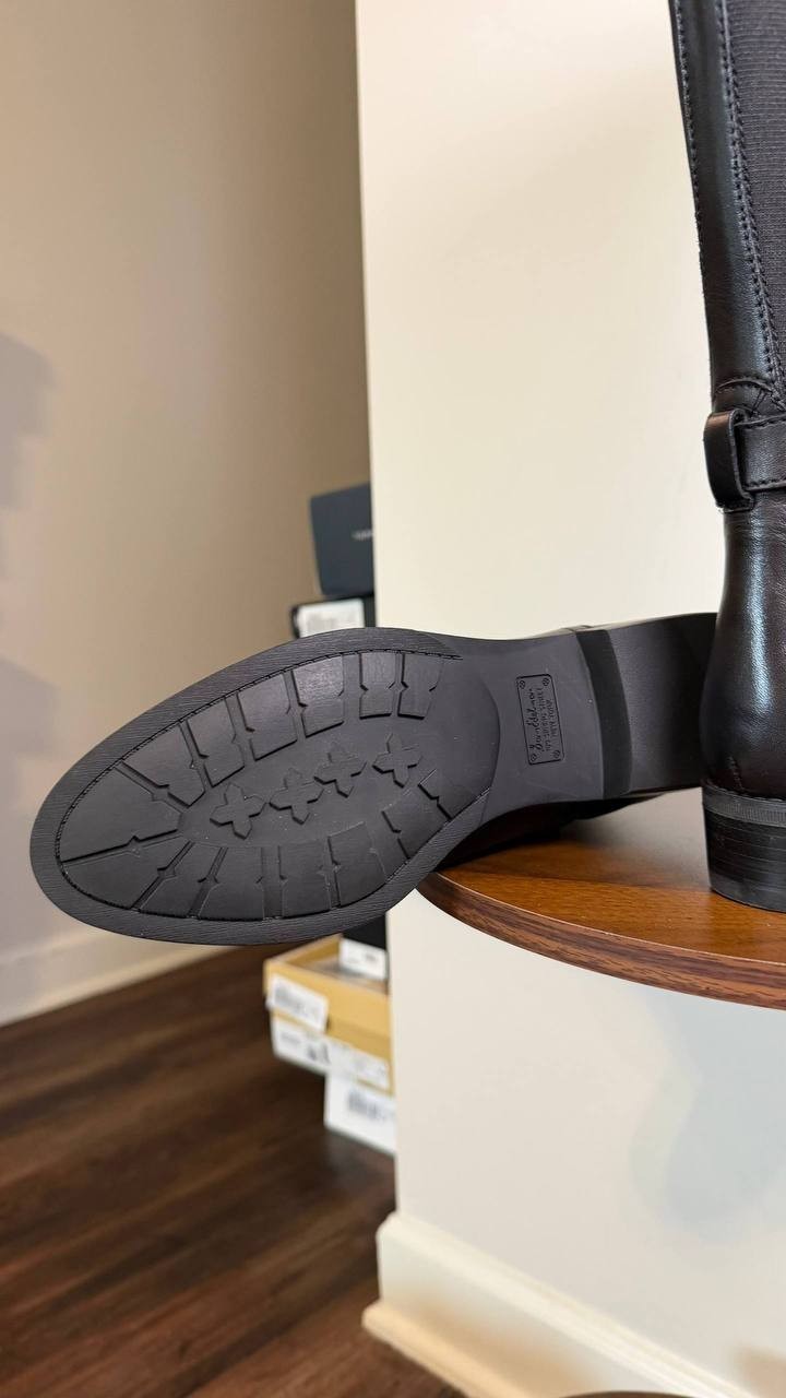Sam Edelman Perin Boots 9M Black Leather Tall Round Toe Zip New In Box msrp$225