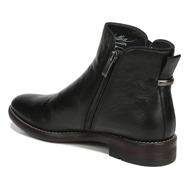 Franco Sarto Marcus Ankle Bootie Black 7.5 Leather Side Zip $159 NWOB