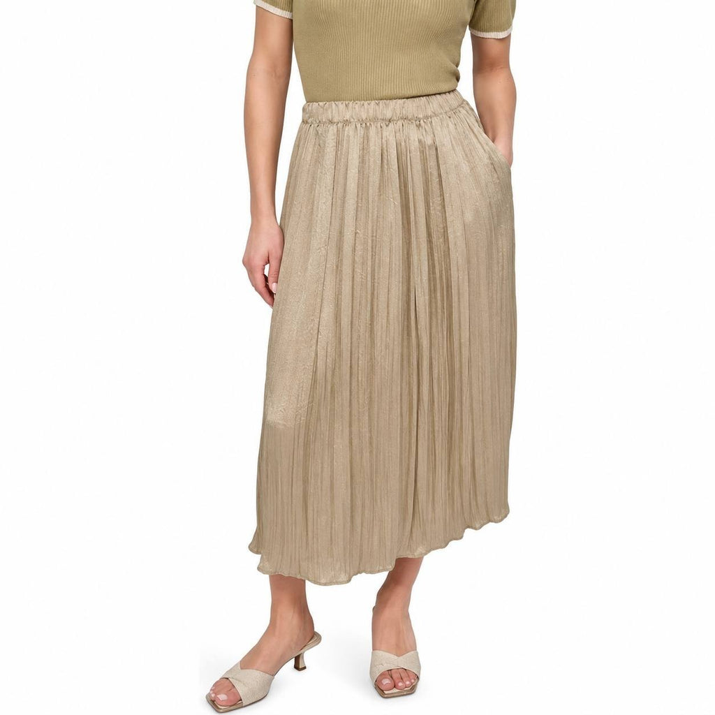 DKNY Crushed Crease Pull‑On Midi Skirt Pale Moss XL NWT $99