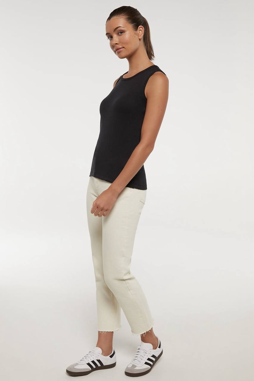 Three Dots Ribbed Crew‑Neck Tank – XL – Black – NWT – $40