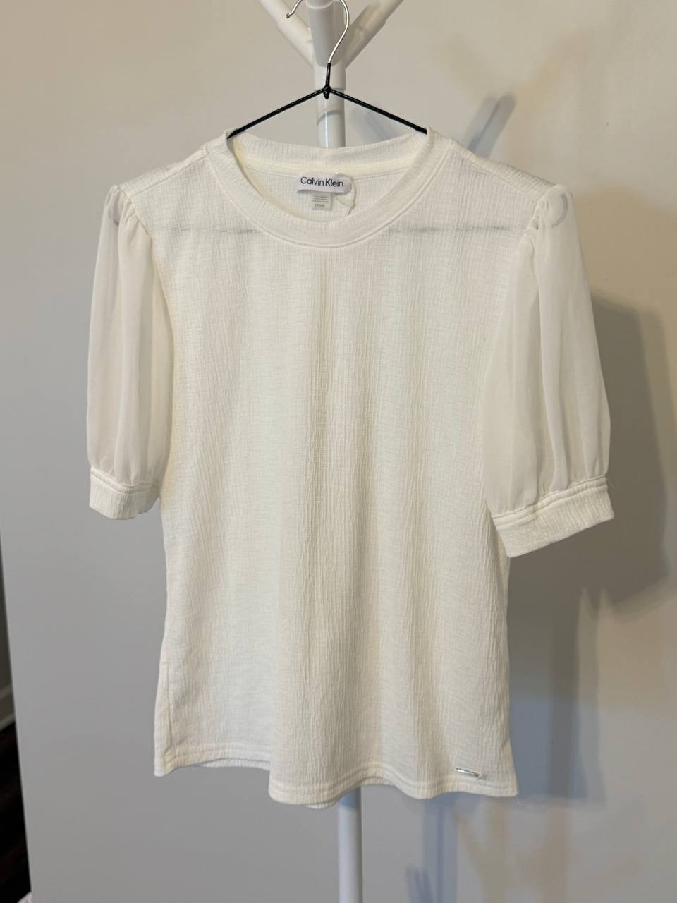 Calvin Klein Puff Sleeve Blouse – Size SP – White – NWOT
