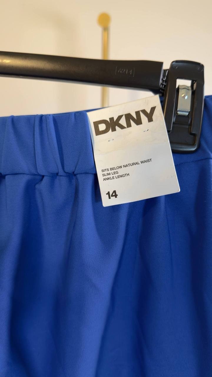 DKNY Straight Leg Ankle Crop Pants Cadet Blue 14 NWT $99