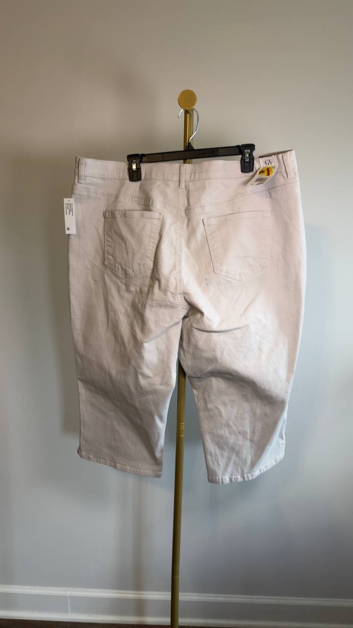 Gloria Vanderbilt Amanda Capri Pants Plus Size 22W Stonewood NWT $50