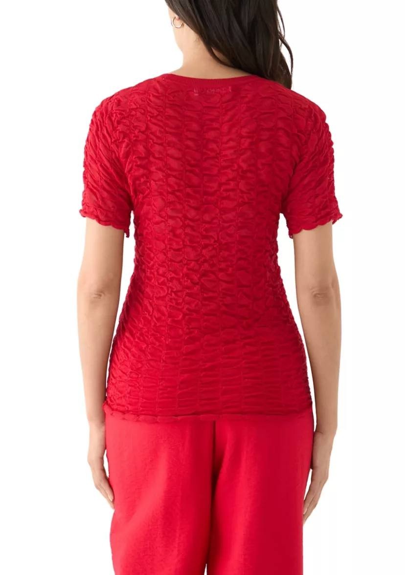 DKNY Women’s Short Sleeve Pucket Knit Top Red M NWOT $89