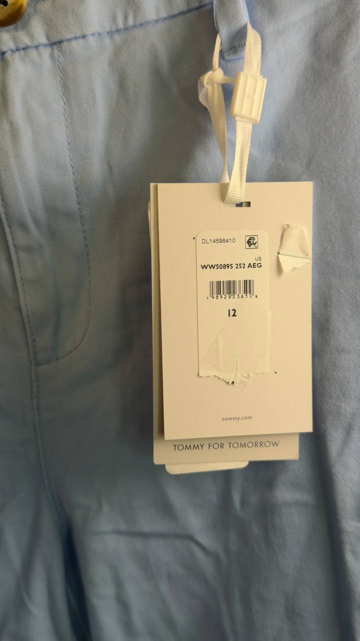 Tommy Hilfiger Twill Slim Chino Pants Breezy Blue 12 NWT $69.50