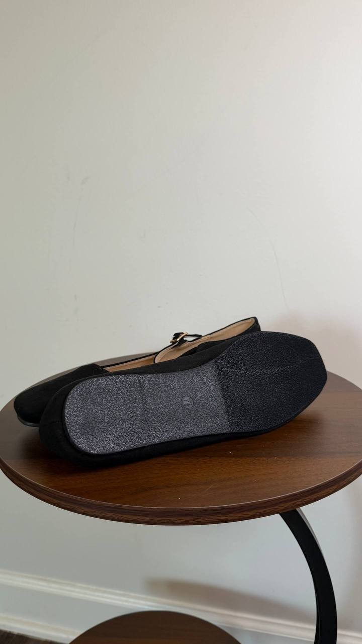 Journee Collection Carrie Flats 7.5M Black PU Mary Jane NIB msrp$71.99