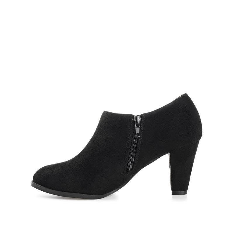 Journee Sanzi Booties 8.5 Black Faux Suede Zip‑Up Round Toe NIB msrp$48.49