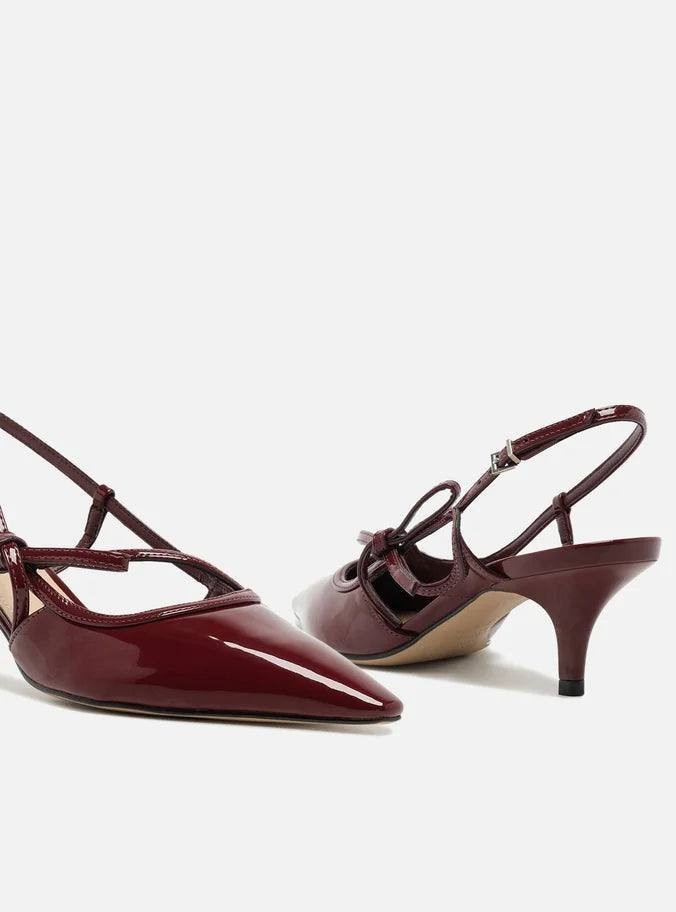 Arezzo Tessa Mid Stiletto Pumps Wine Berry 8B Synthetic MSRP $109 NWB