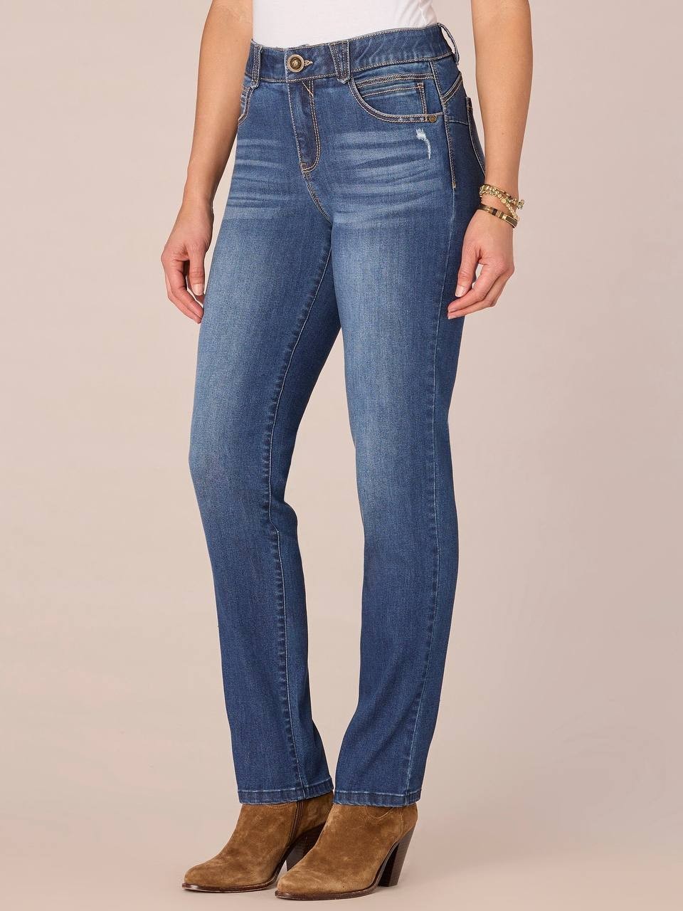 Democracy “Ab”solution Mid Rise Straight Leg Jeans Blue Vintage 12 NWT $78