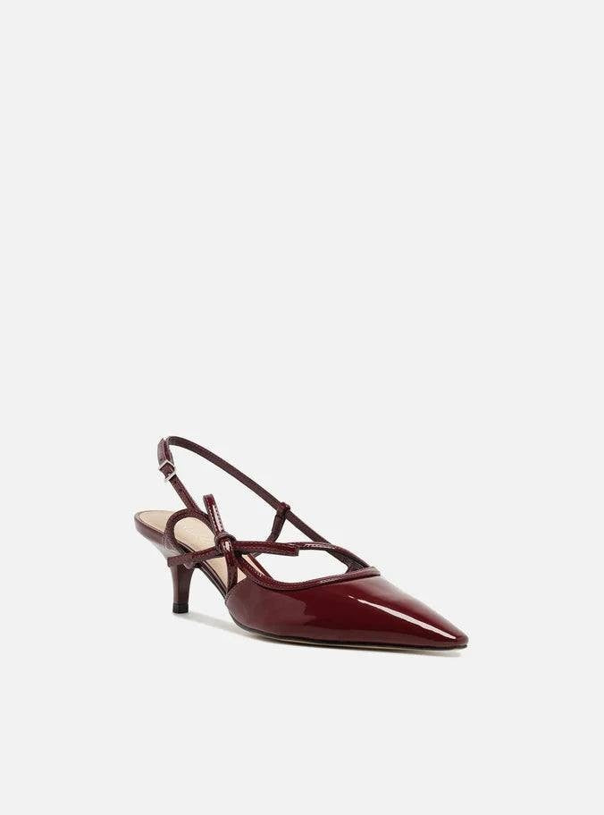 Arezzo Tessa Mid Stiletto Pumps Wine Berry 8B Synthetic MSRP $109 NWB