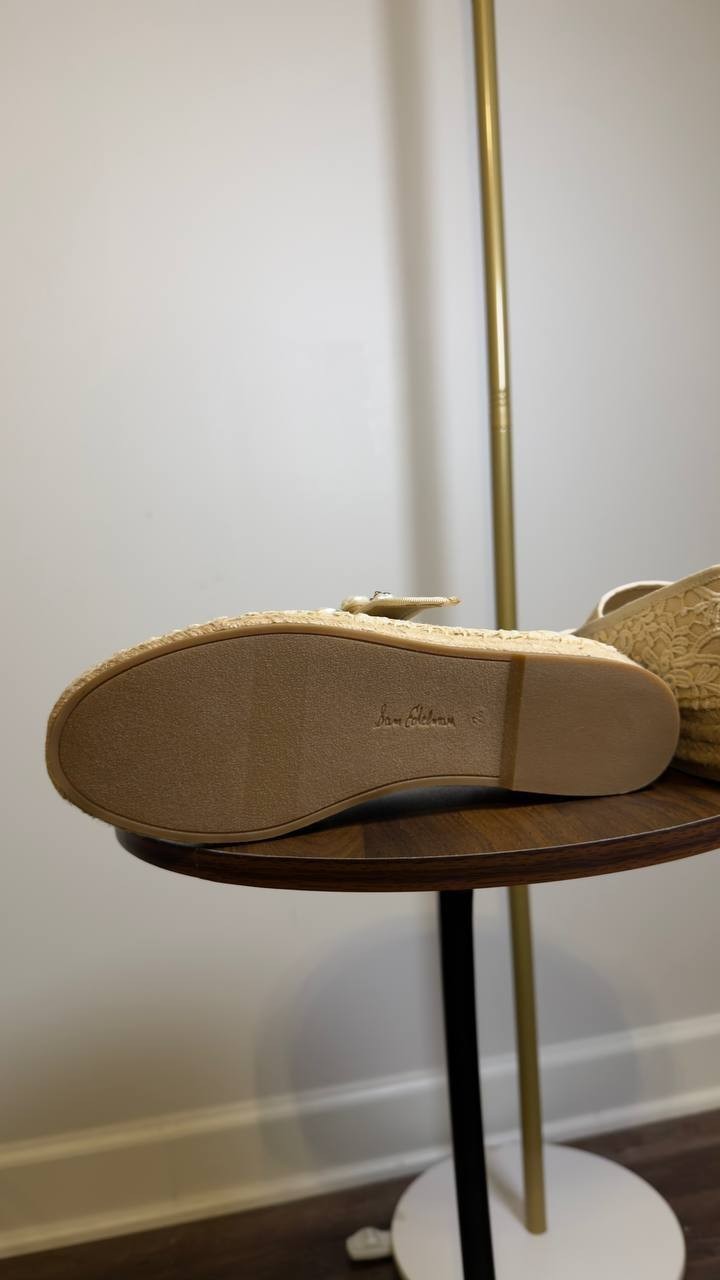 Sam  Edelman  Slingback  Flats  Ivory  7.5  M  New  $130