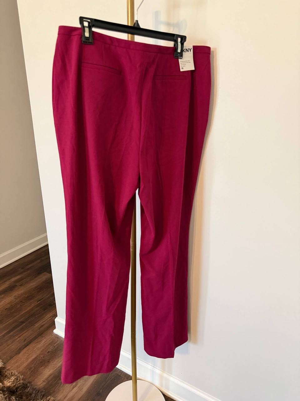 DKNY High‑Rise Front‑Zip Flared Pants Pink Size16 NWT Modern Feminine msrp$99