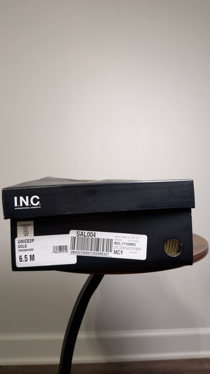 I.N.C.  International  Concepts  Dress  Sandals  Gold  6.5M  New  $80