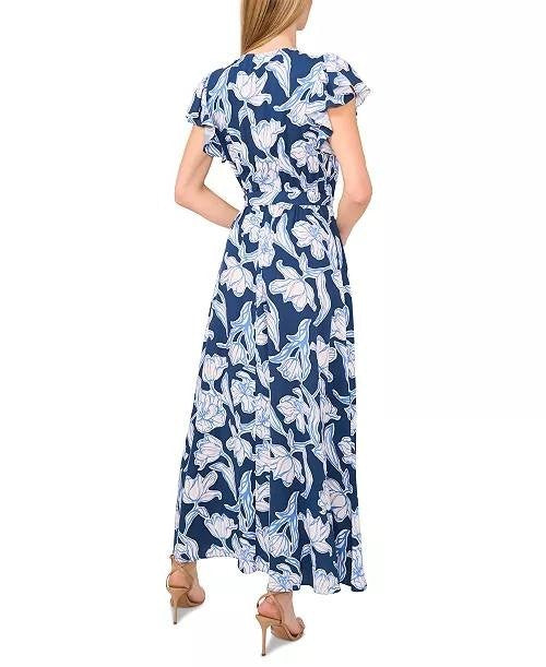 CeCe Wrap‑Front Short‑Sleeve Maxi Dress – Size L – NWT – $89