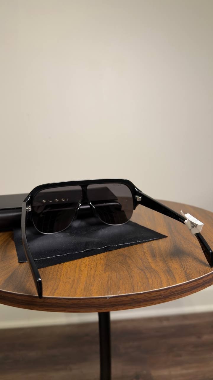 Gucci  Oversize  Shield  Sunglasses  Black  OS  NWT  $430