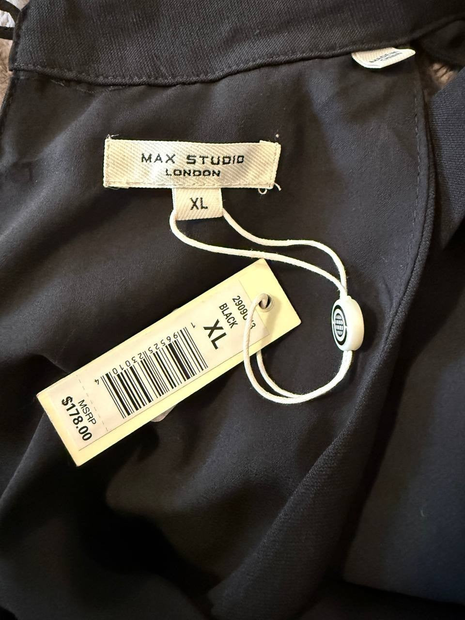 Max Studio Stretch Crepe Jumpsuit – Size XL – Black – NWT – $178