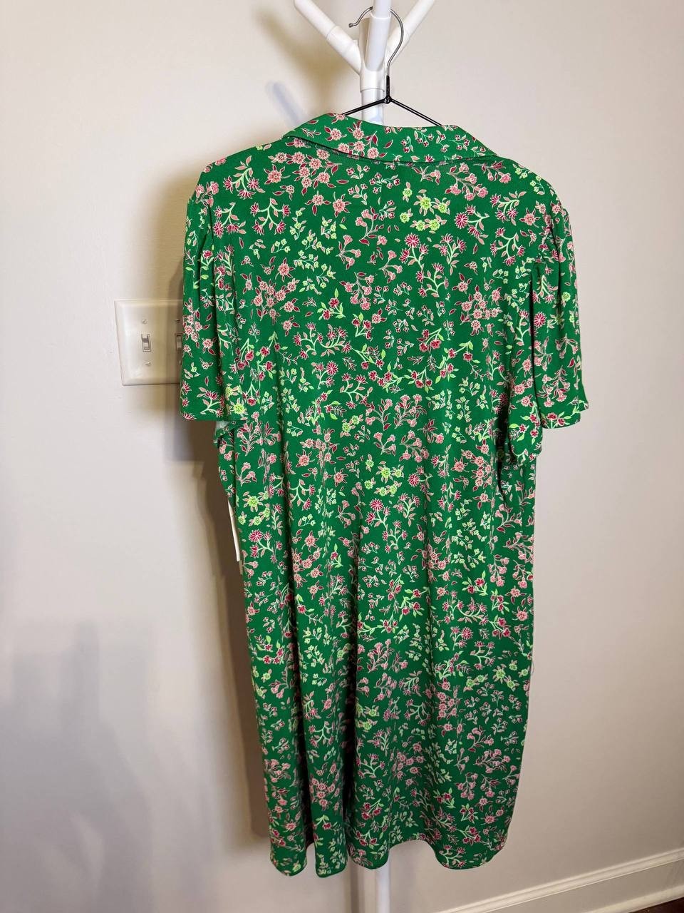 CeCe Short‑Sleeve Printed Knit Polo Dress – Size XL – NWT – $89