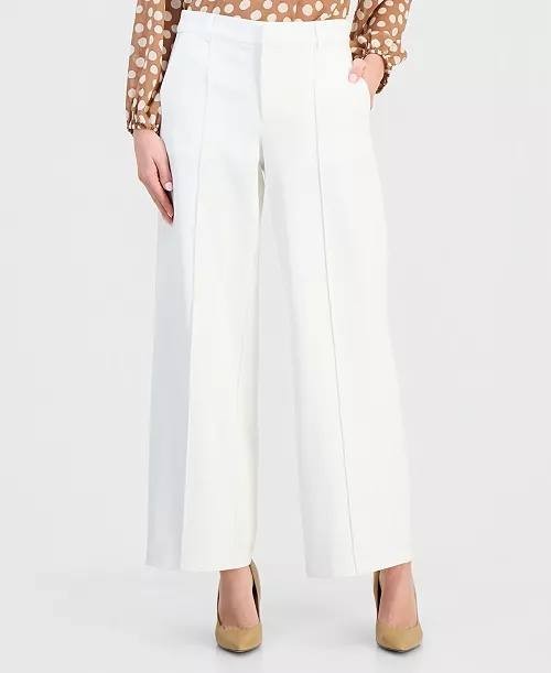 T Tahari High‑Rise Straight Wide‑Leg Pants 2 White Star NWT $88