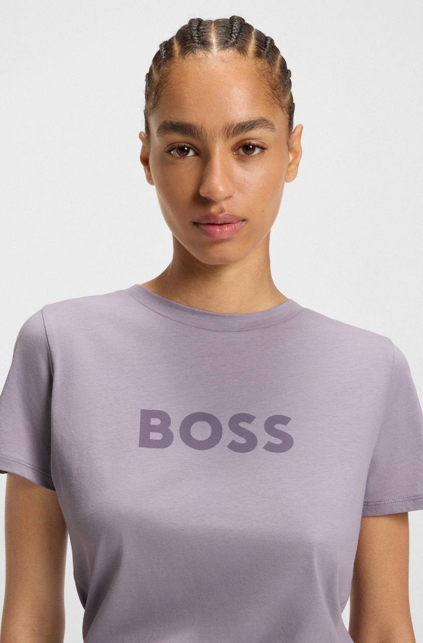 BOSS Elogo Logo Cotton Graphic T-Shirt Pastel Purple XL NWT $59