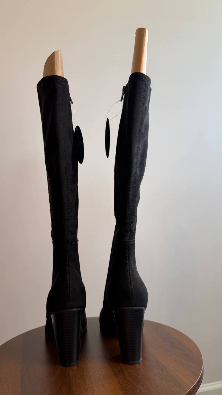 Style & Co Addyy Knee High Dress Boots Black 8M Synthetic $89.90 NWB
