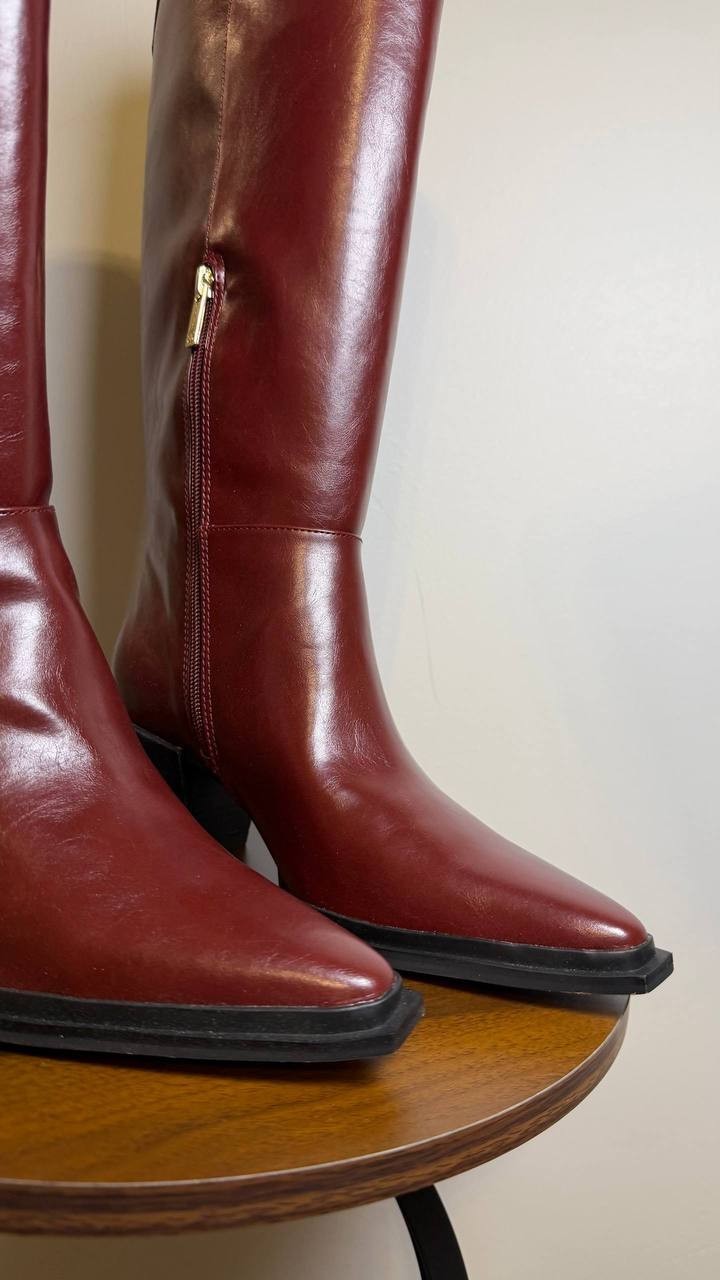 Jessica Simpson Hemmia Boots 8.5M Dark Granada Faux Leather NIB msrp$179