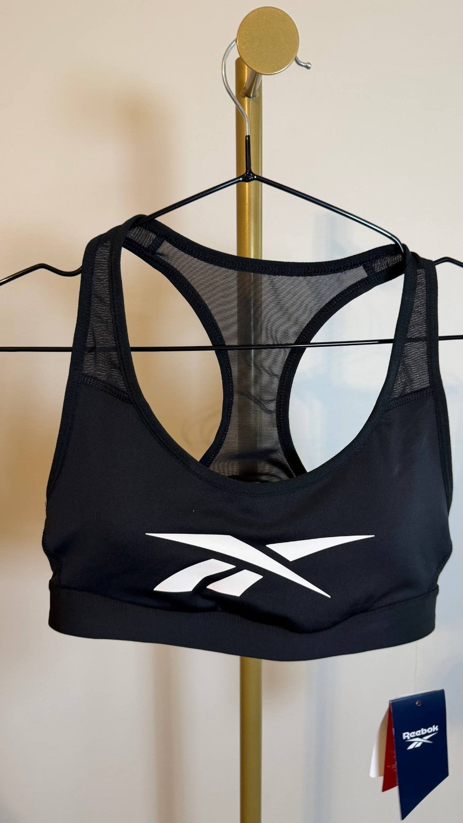 Reebok Women’s Lux Vector Racer Bra Black $40 NWT