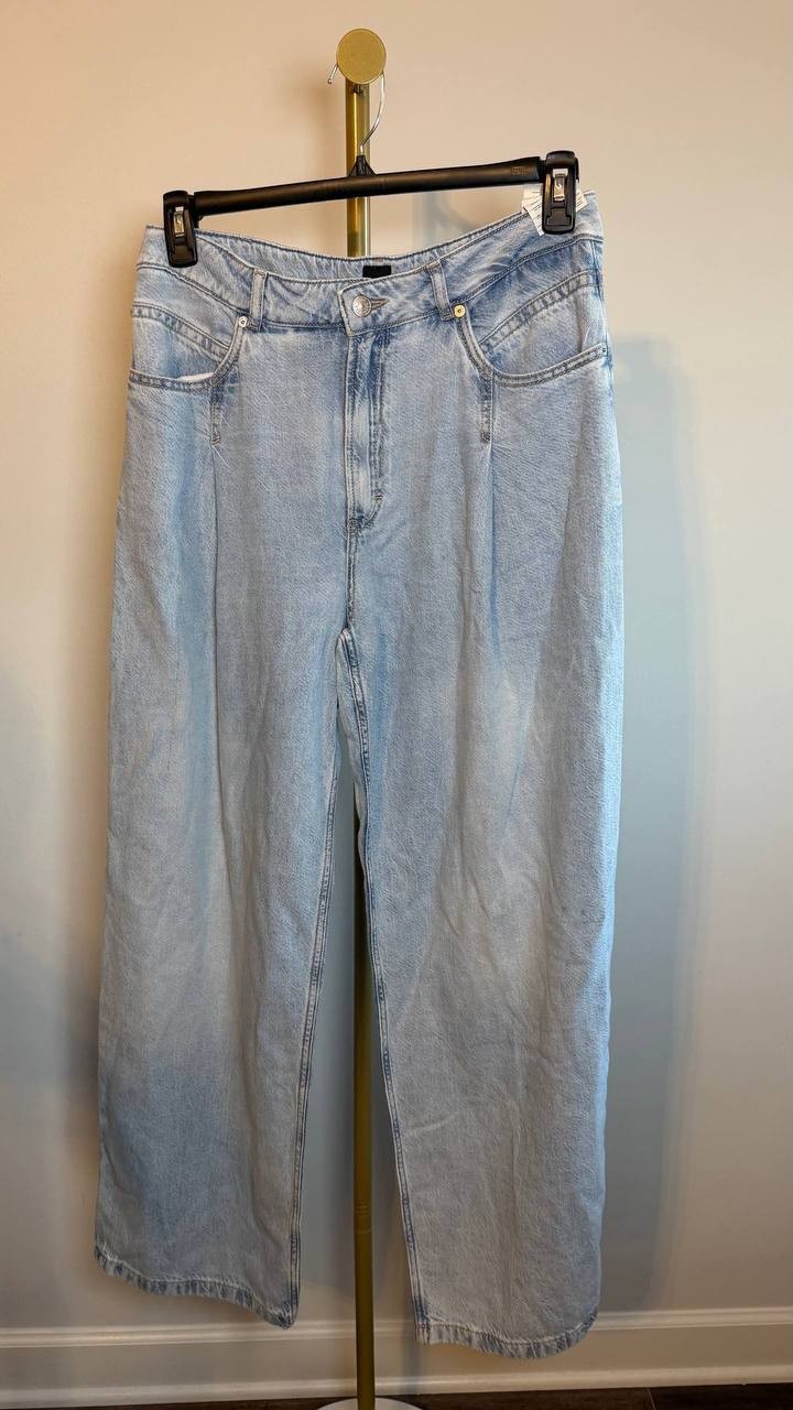 BOSS Orange High Waist Slouchy Pleated Jeans Pastel Blue 30x32 NWT $199