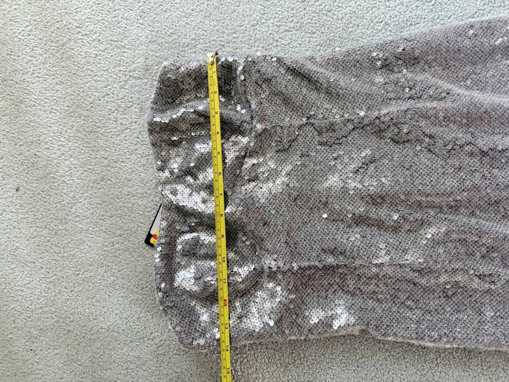 GUESS Silver Strapless Sequin Cocktail Dress – Size 6 – NWT – MSRP $188